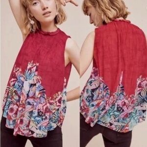 Anthropology Deletta EPONA Smocked Swing Top